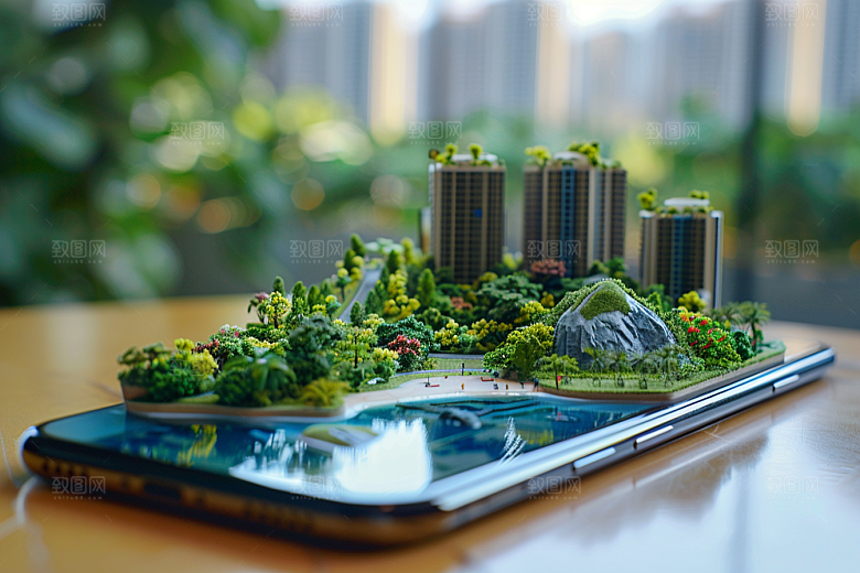 手机VR山水3D未来模型