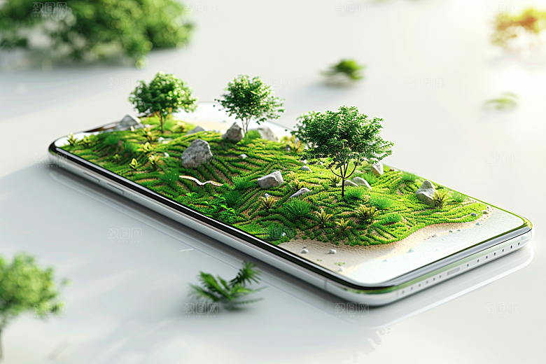 手机VR山水风光3D模型