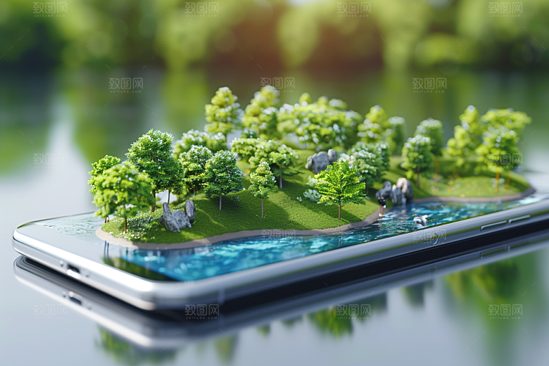 手机VR山水自然高清模型