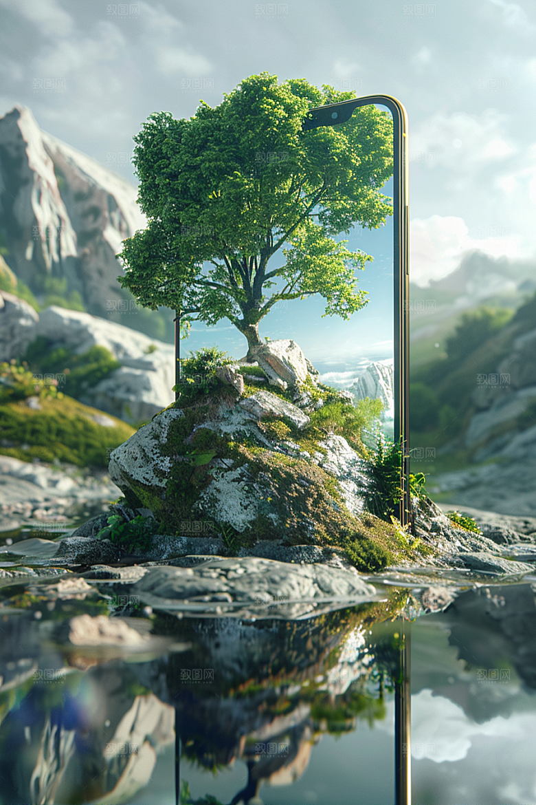 手机VR山水3D风光模型