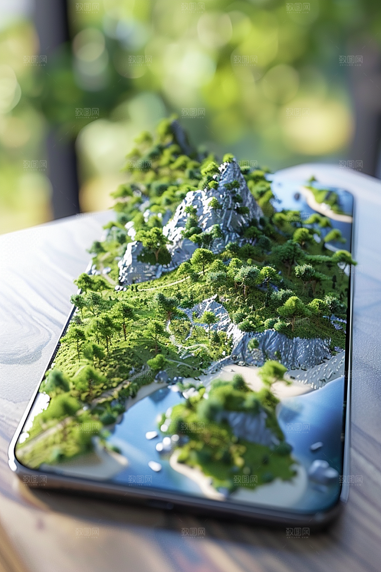 手机VR山水幻想风虚拟现实模型
