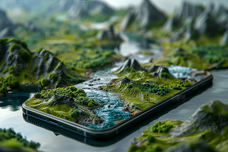 手机VR山水VR技术自然模型
