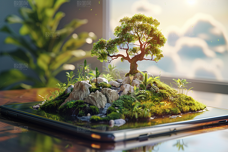 手机VR山水风光立体模型