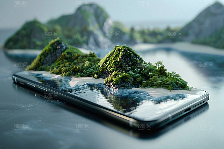 手机VR山水3D幻想风模型