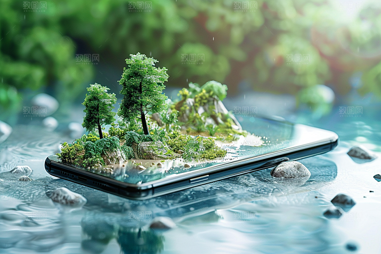 手机VR山水自然超现实模型