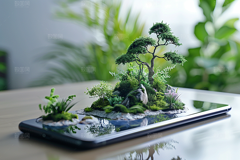 手机VR山水立体3D模型