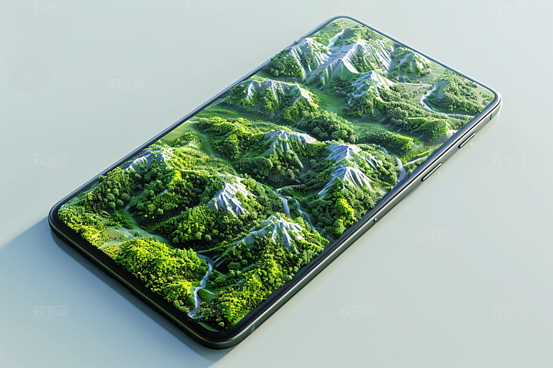 手机VR山水未来风光模型