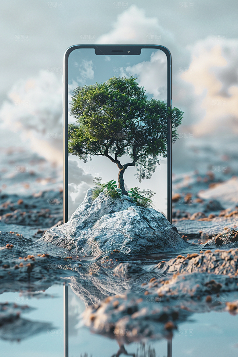 手机VR山水超现实未来模型