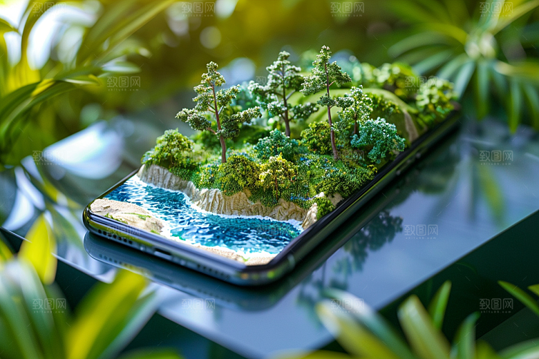 手机VR山水未来立体模型