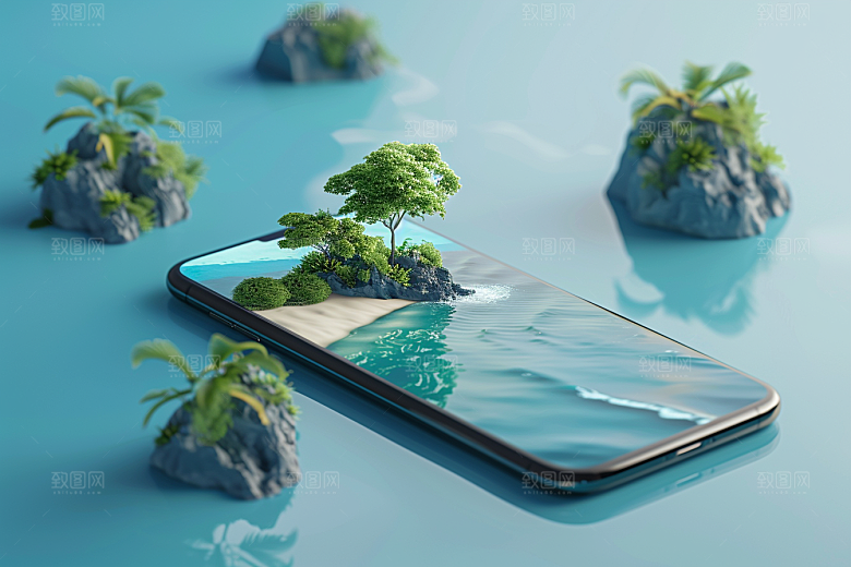手机VR山水超现实高清模型