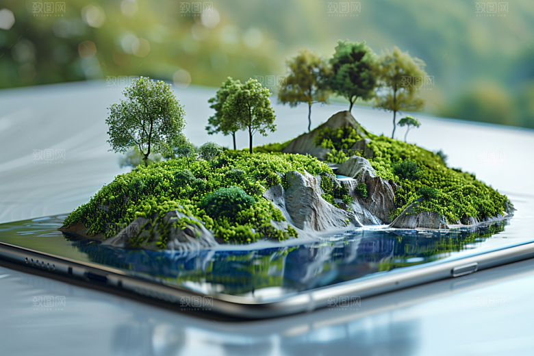 手机VR山水元宇宙风光模型