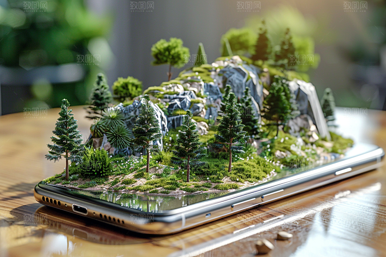 手机VR山水数码设备立体模型