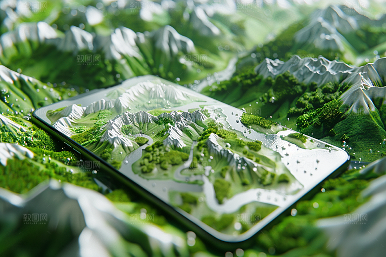 手机VR山水自然超现实模型