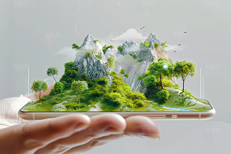 手机VR山水VR技术自然模型