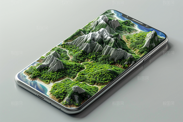 手机VR山水立体幻想风模型