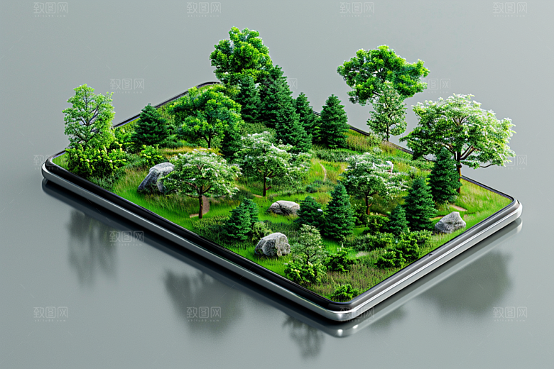 手机VR山水未来立体模型