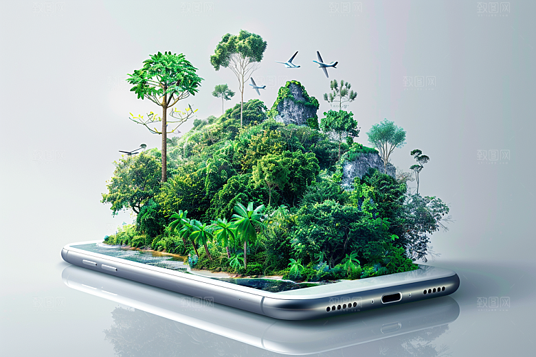手机VR山水自然高清模型