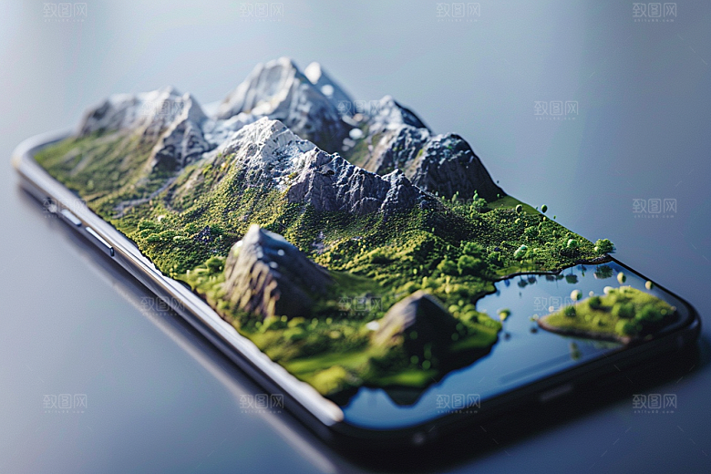 手机VR山水高清自然模型