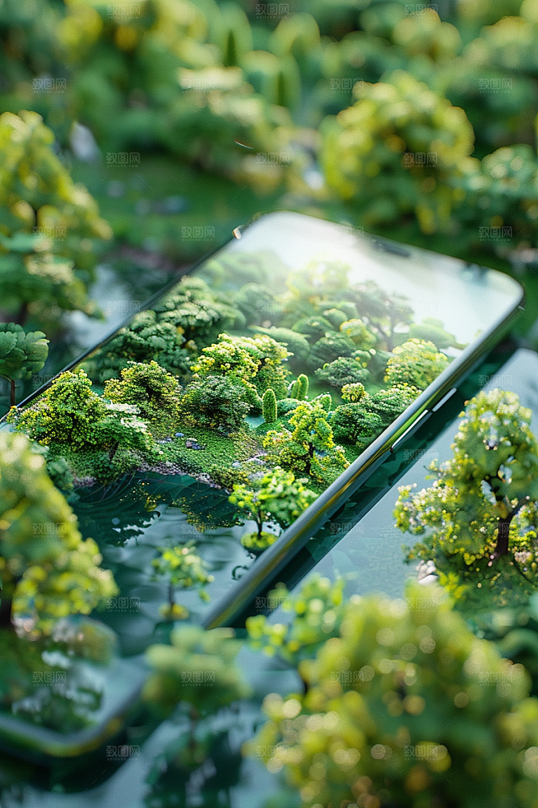 手机VR山水3D立体模型