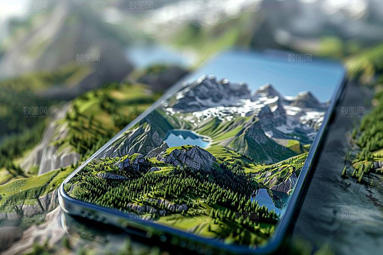 手机VR山水风光超现实模型