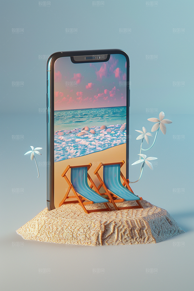 手机VR山水3D未来模型