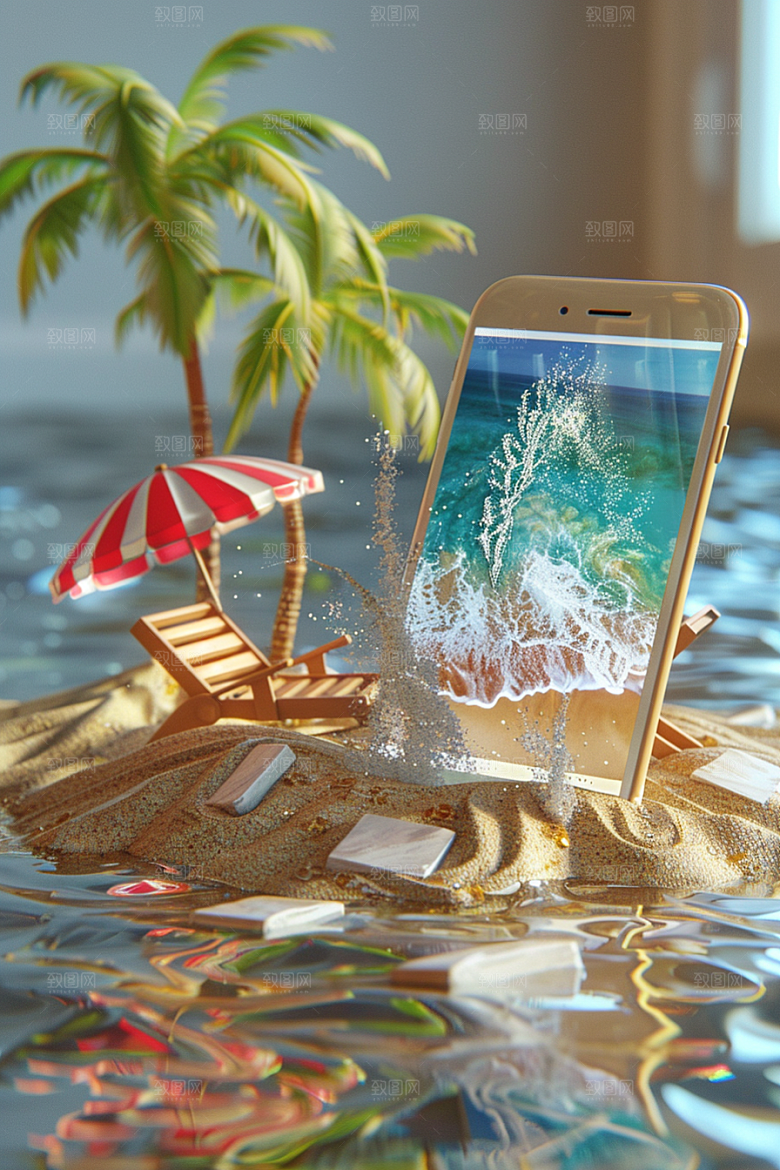 手机VR山水虚拟现实未来模型