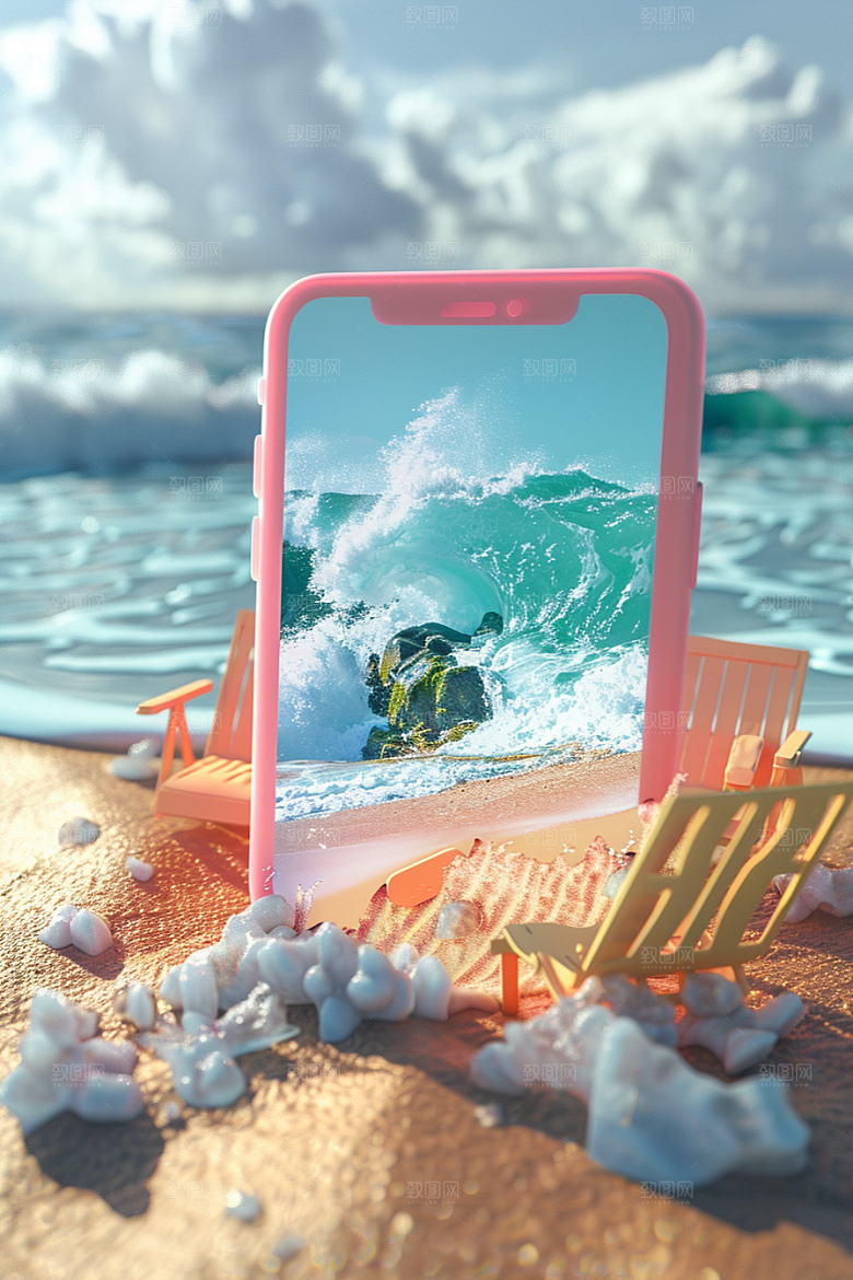 手机VR山水3D自然模型