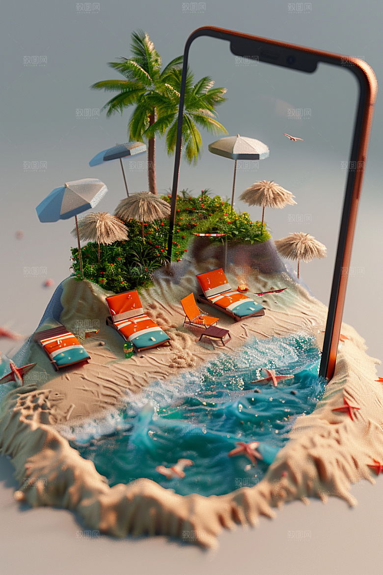 手机VR山水3D立体模型