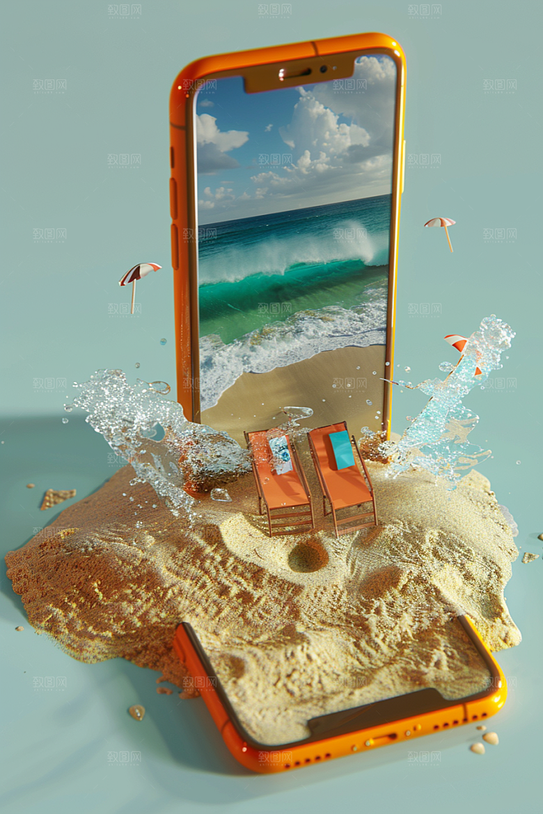 手机VR山水立体自然模型