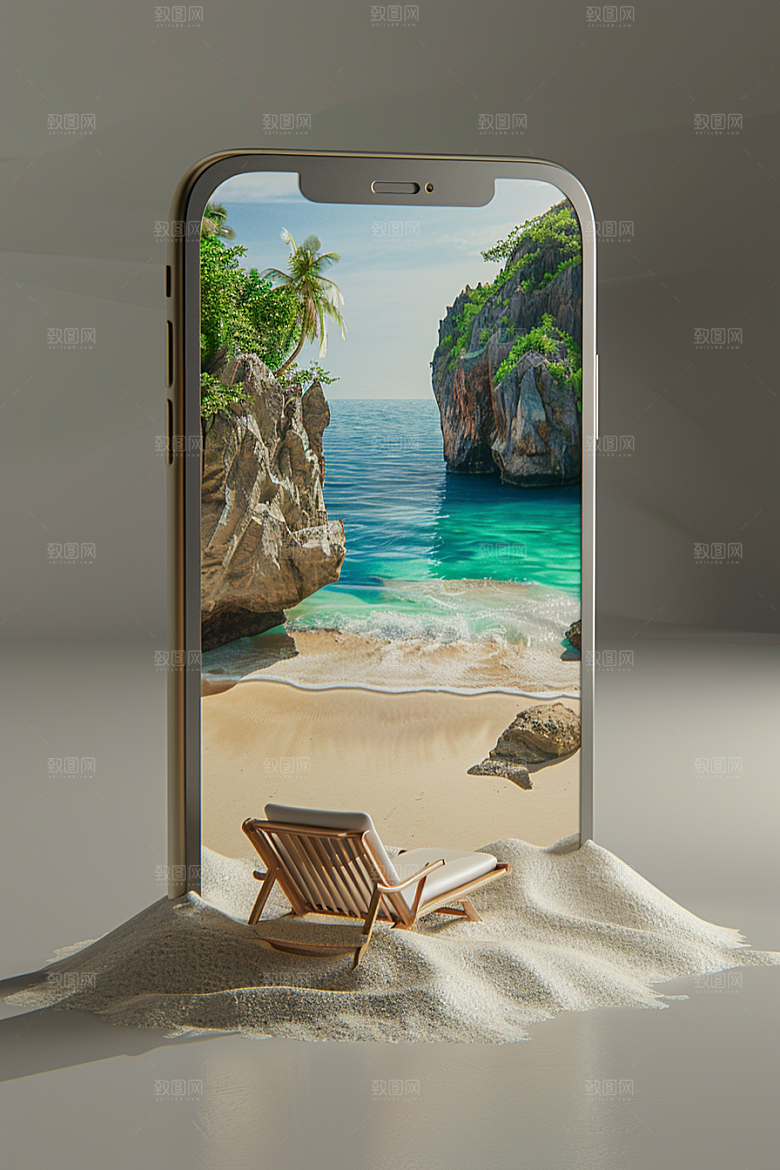 手机VR山水超现实自然模型