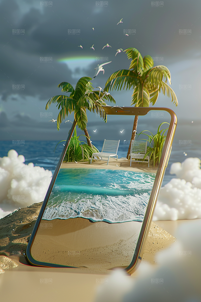 手机VR山水高清数码设备模型