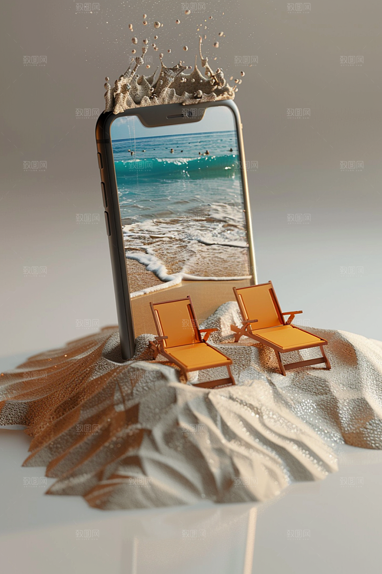 手机VR山水立体自然模型