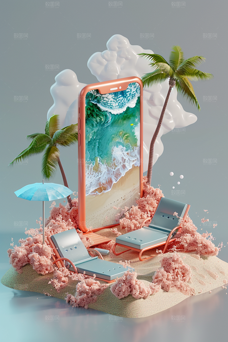手机VR山水超现实自然模型