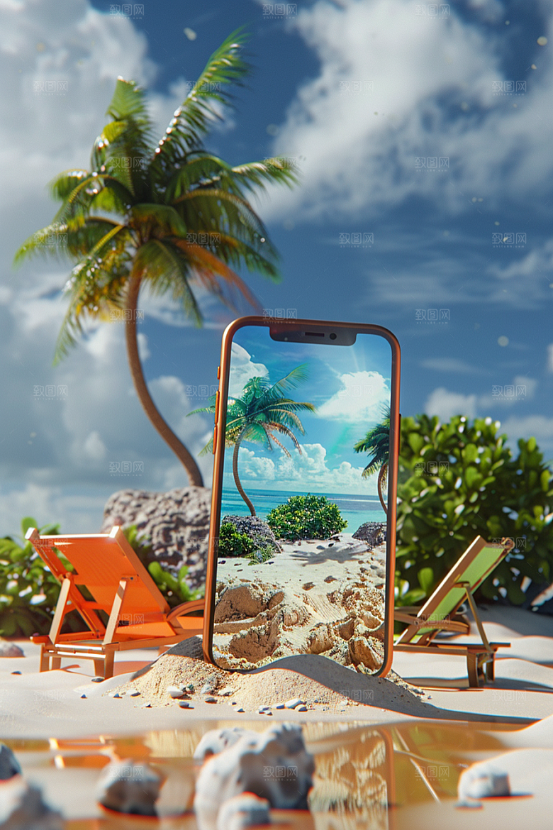 手机VR山水风光3D模型