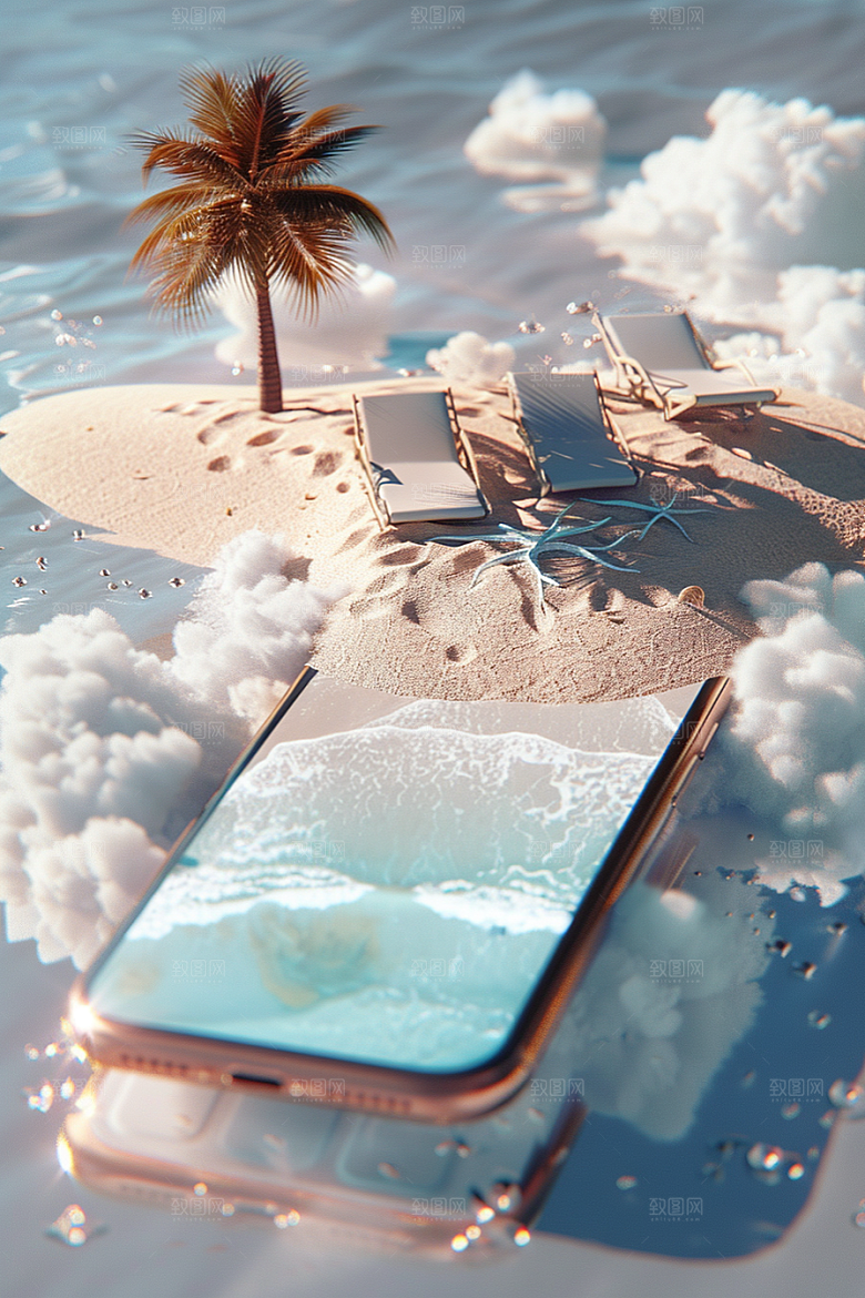 手机VR山水未来自然模型