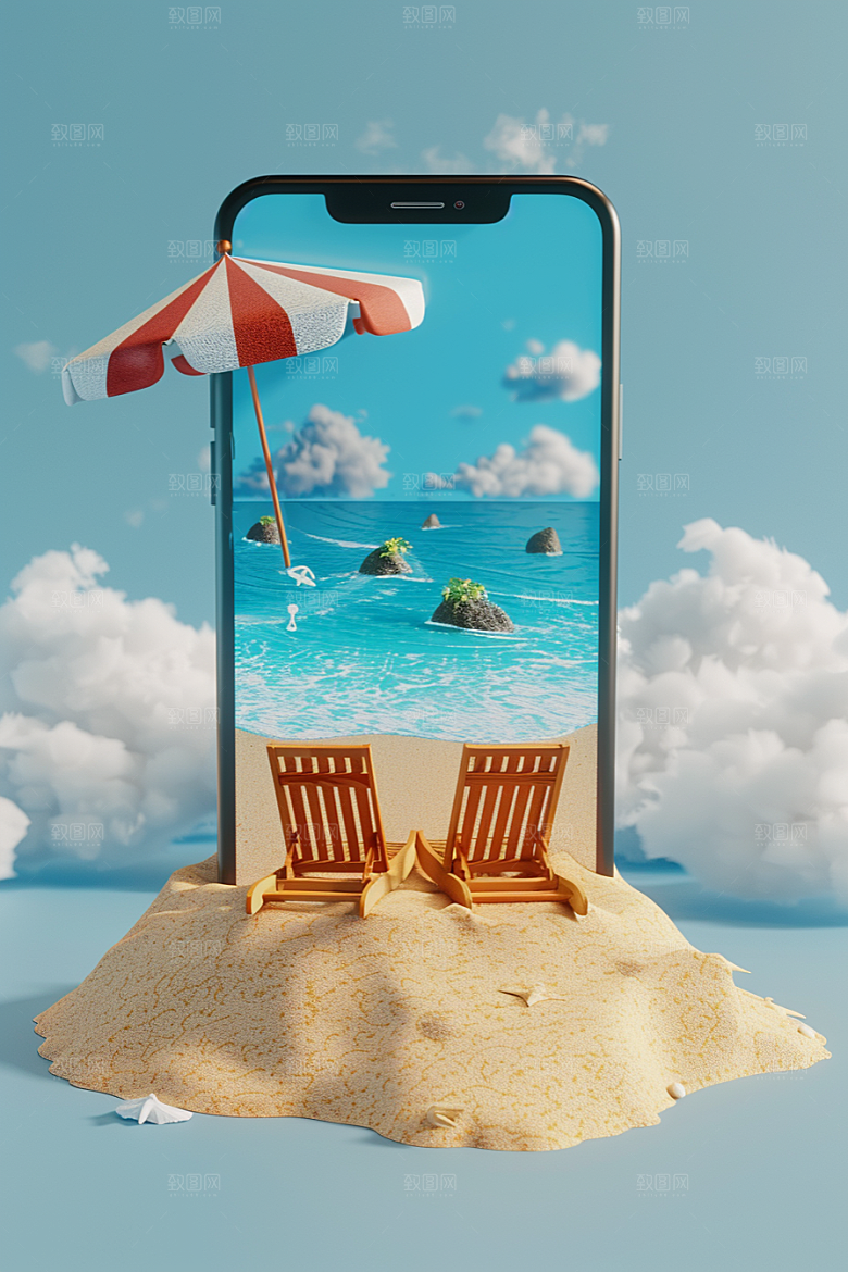 手机VR山水3D立体模型