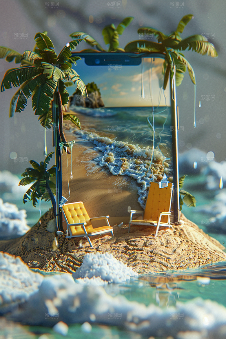 手机VR山水高清数码设备模型