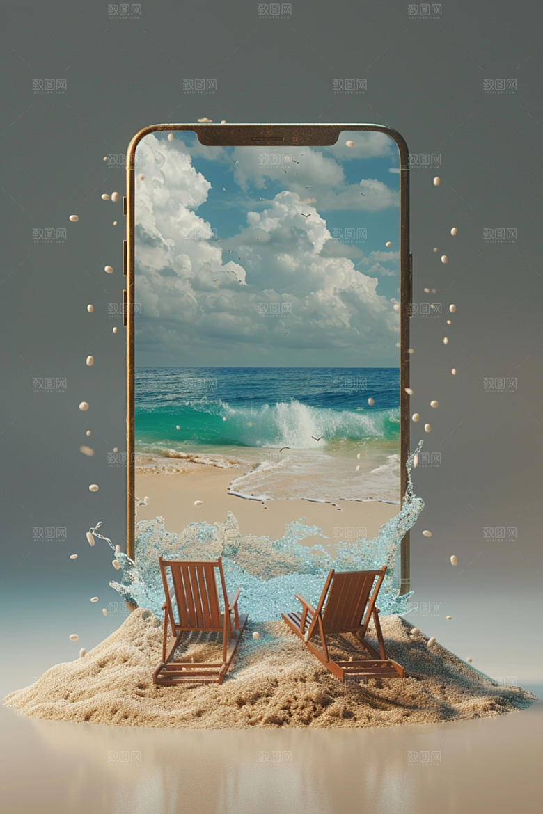 手机VR山水立体未来模型