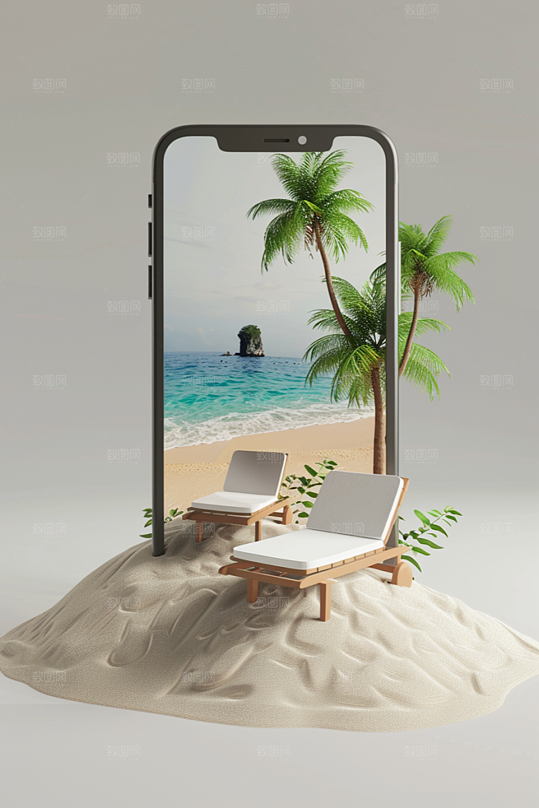 手机VR山水3D自然模型