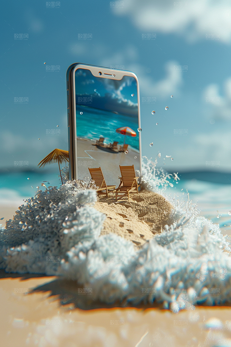 手机VR山水立体3D模型