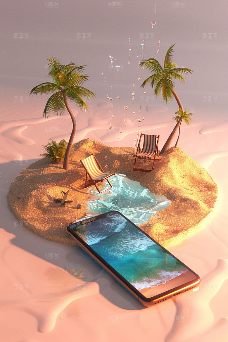 手机VR山水立体自然模型