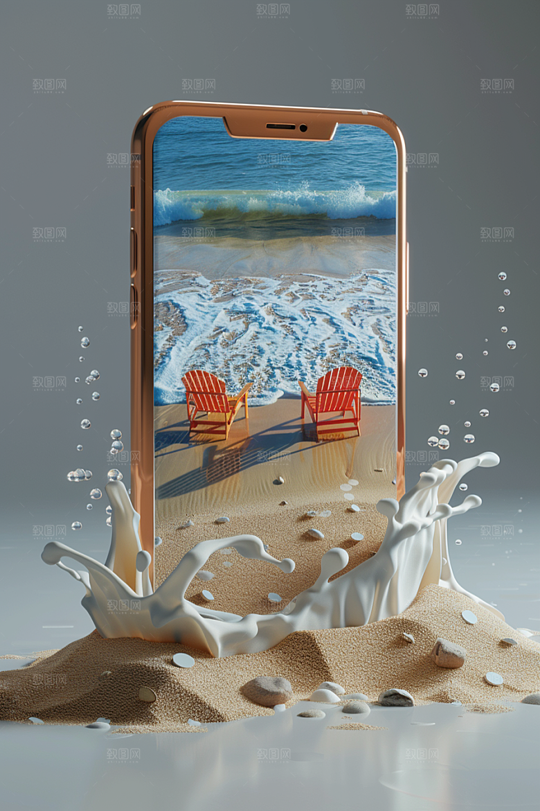 手机VR山水3D自然模型