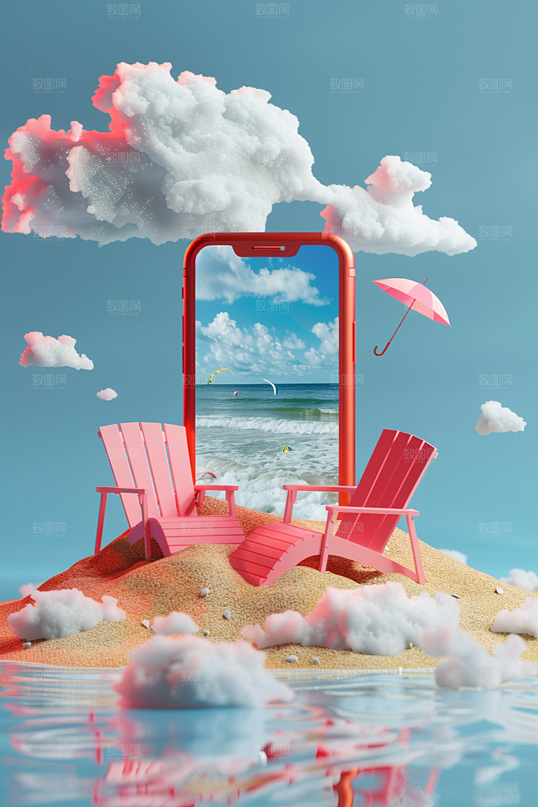 手机VR山水数码设备未来模型