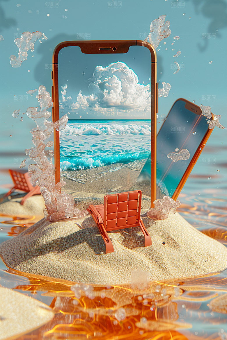 手机VR山水3D虚拟现实模型