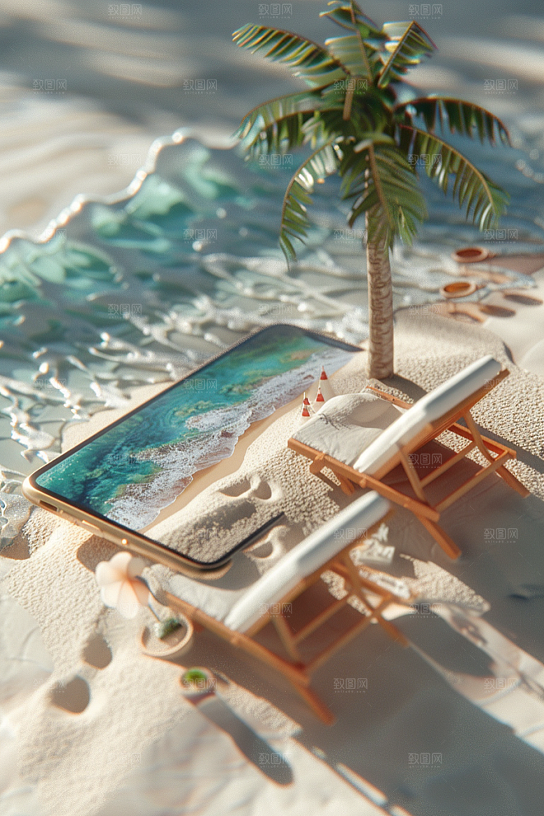 手机VR山水3D科技模型