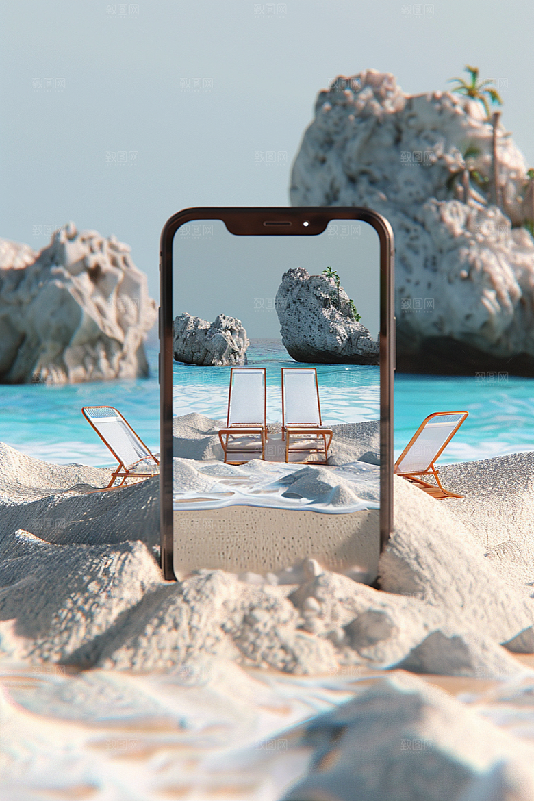 手机VR山水3D未来模型