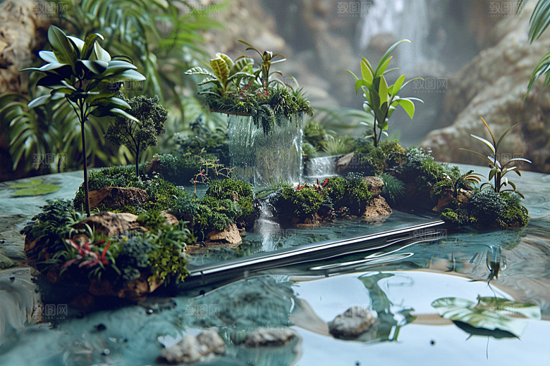 手机VR山水幻想风自然模型