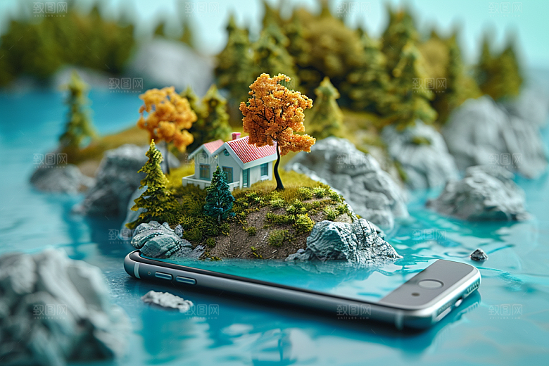 手机VR山水自然自然模型