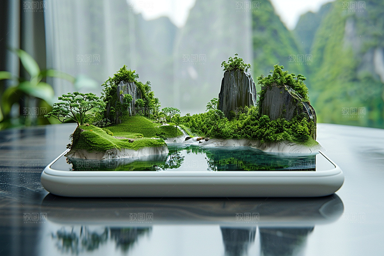 手机VR山水虚拟现实立体模型