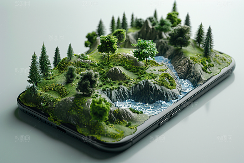 手机VR山水超现实幻想风模型